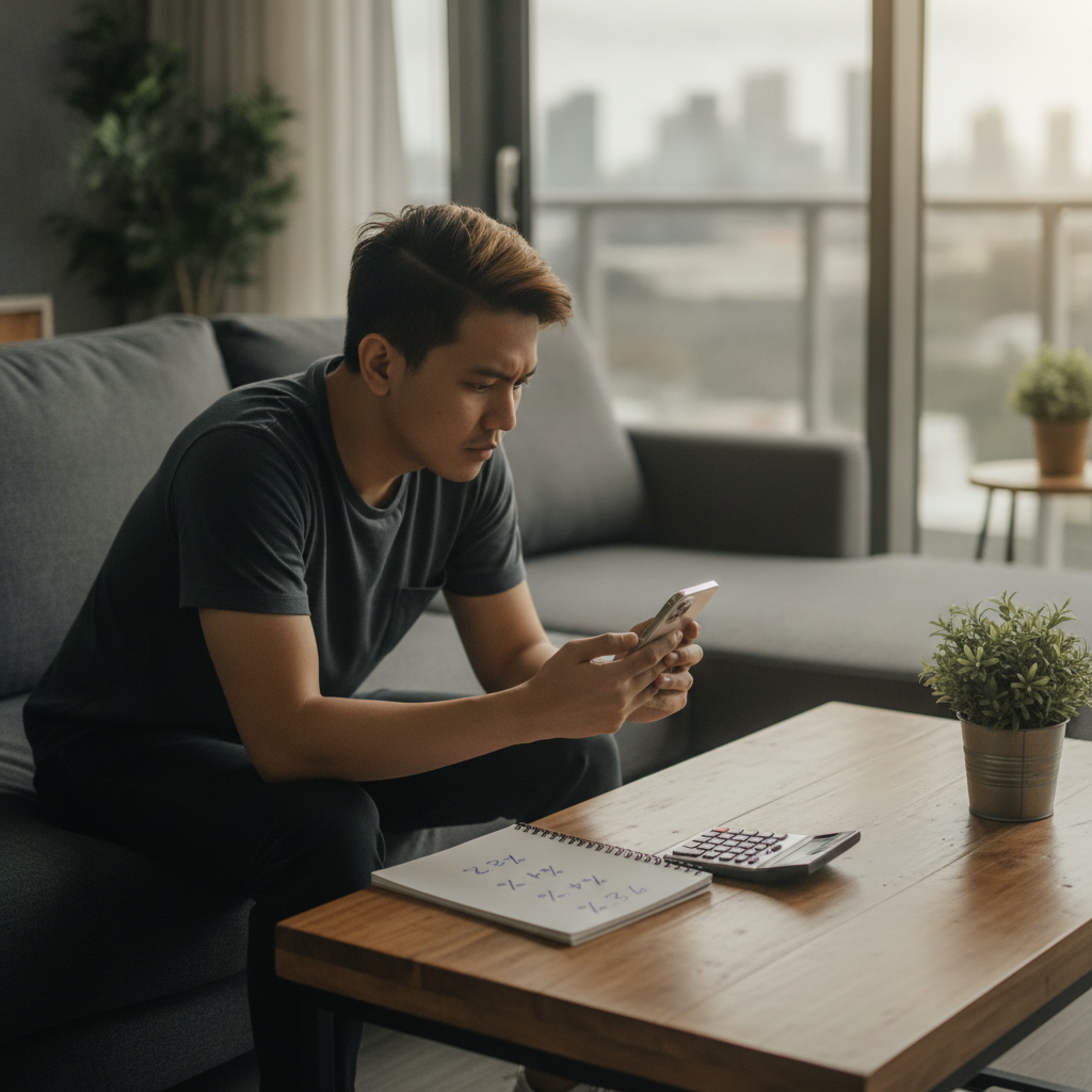 Filipino player comparing online casino bonus offers on smartphone